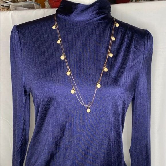 Womens Ribbed Long Sleeve Blouse - Picture 1 of 7